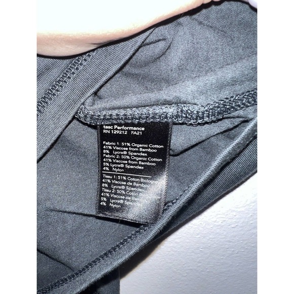 tasc 1/4 Zip Pullover Mens Medium Black Blue Bamboo Long Sleeve Shirt - Picture 7 of 8